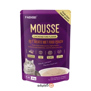 پوچ موس فنبی با طعم مرغ و ماهی تن